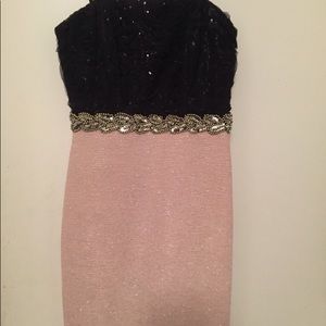 Strapless mini prom dress